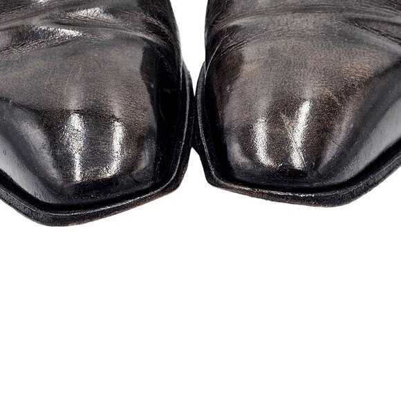 Italian Artioli Mens size 9 Smokey Brown Grey Leather Dress Shoes Luxury Oxfords - Picture 10 of 13